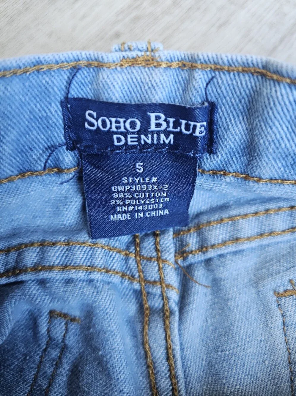 Soho Blue Denim Wide-Leg Cargo Jeans with Belt - Girls' Size 5